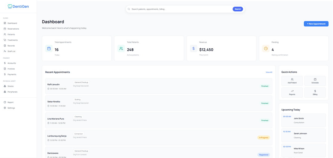 DentiGen dashboard preview left